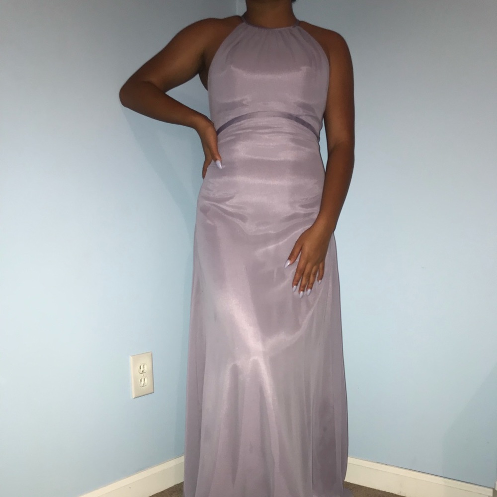 Light purple gown.